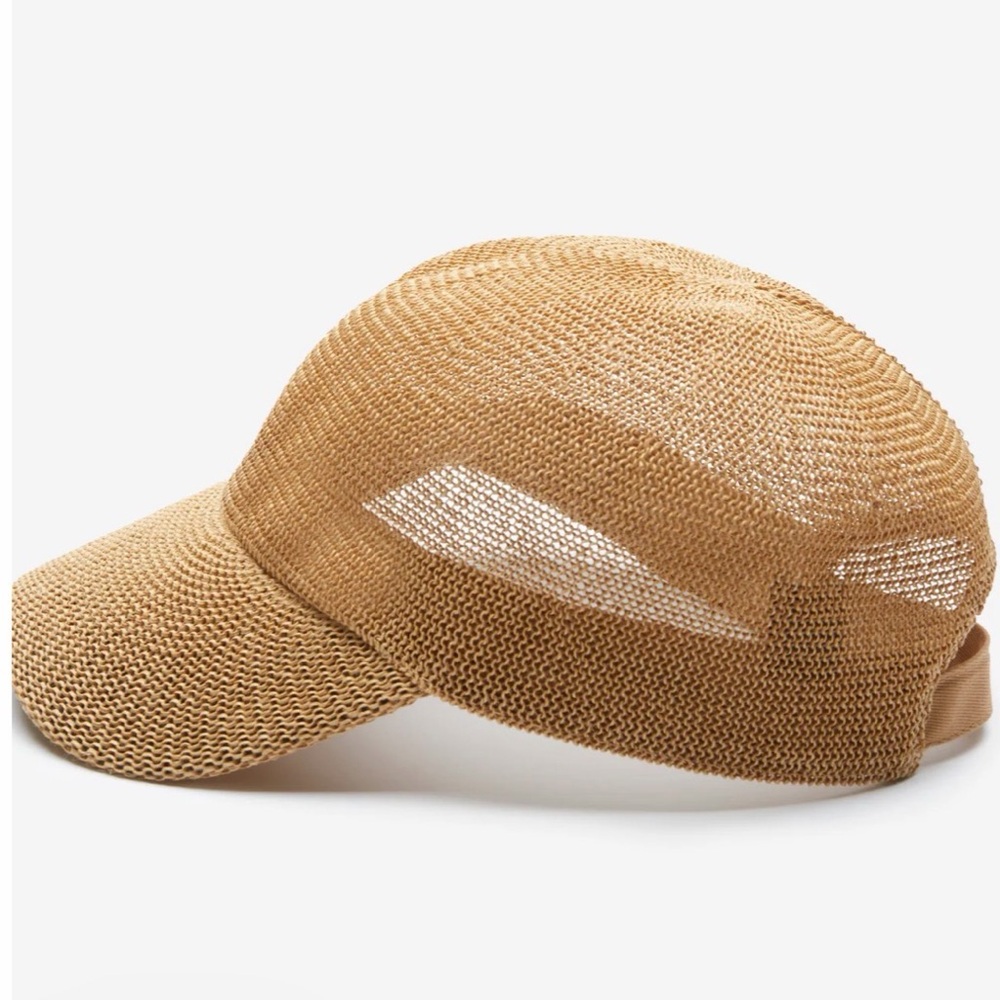 Woven Straw Baseball Cap - Tan